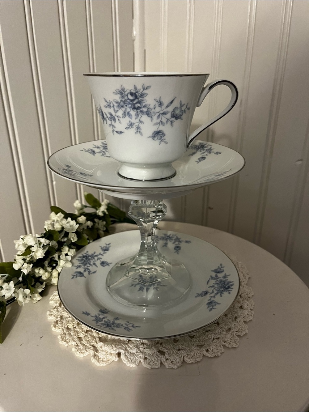 Hand crafted Tea Cup Tier Stand